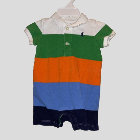 3 Months Ralph Lauren Multi Stripe color Romper - Picture 1 of 4